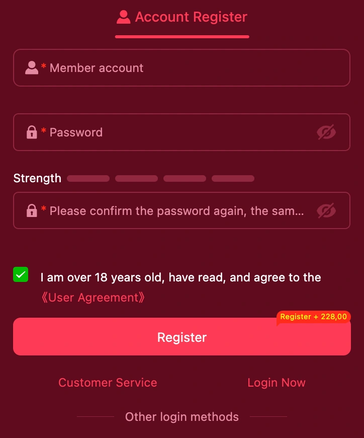 Register at BETPK